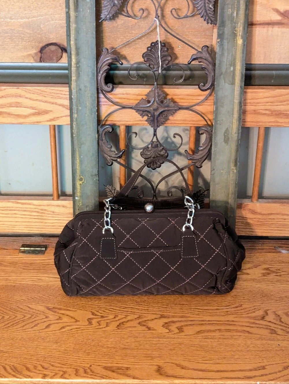 Vera Bradley Classic Espresso Brown Microfiber Satchel Bag